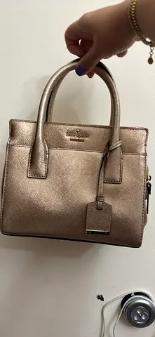 Kate Spade small metallic leather tote bag - used, good condition