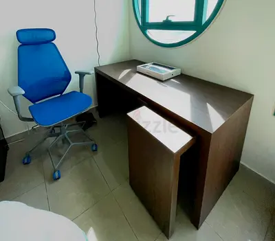 MALM Desk with Pull-Out L Extension, Brown Ash Veneer