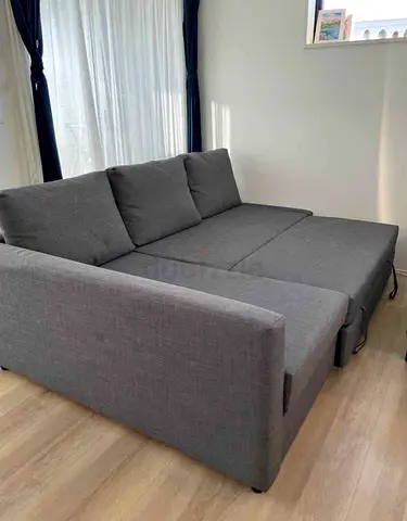 Grey Pull Out Sofa Bed with Storage