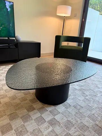 Mushroom Glass Top Coffee Table