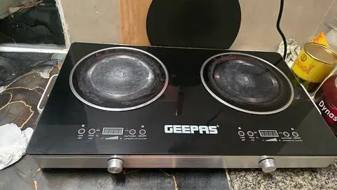Geepas Double Electric Hot Plate - 2 Burner Portable Cooktop