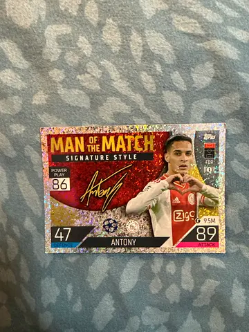Topps Match Attax Antony Man of the Match Signature Trading Card