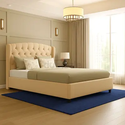 Brand New Luxury Fabric Bed King Size With Spring Mattress - Factory Price