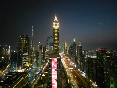 Fully Furnished 2BR | 45+ Floor | Full Burj Khalifa & Sea View | Near Metro