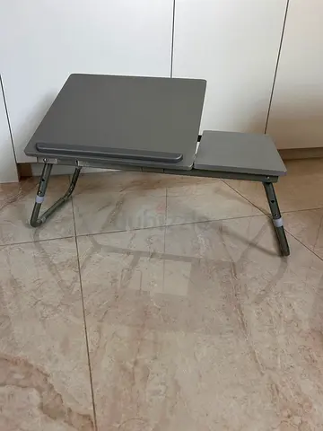 Portable adjustable laptop/bed table - grey, foldable legs