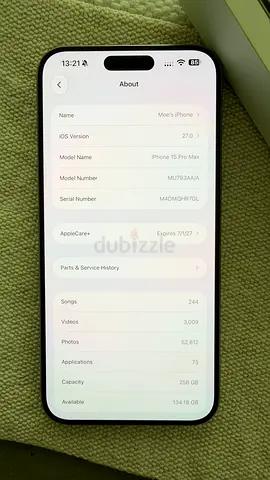 iPhone 15 Pro Max 256GB - Good Condition, full set + Apple Care+