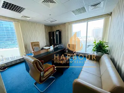 Furnished Office For Rent With Glass Partitions