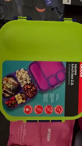 Brand new Decor Green and Blue 4-compartment Lunchbox (2.2L)