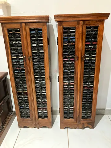 Pair of wooden CD cabinets
