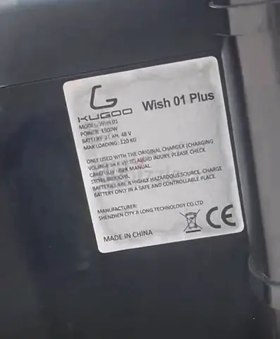 Kugoo Wish 01 Plus Electric Scooter - Good Working Condition