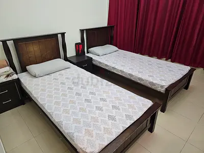 Wooden Single Beds with Mattresses & Night Stand