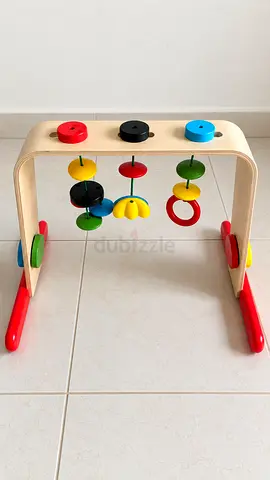 Wooden Baby Activity Gym with Hanging Toys - Good Condition