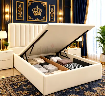 New Upholstered hydraulic Storage Bed queen size bed with Hydraulic bed Lift queen bed