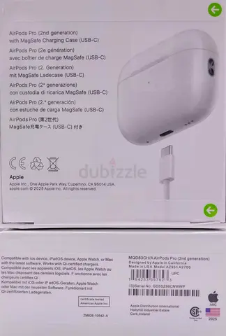 سماعات ايربودز2، بيضاء، شاحن نوع C - AirPods 2, white, Type-C