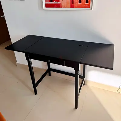IKEA INGATORP Extendable Drop-Leaf Desk – Black