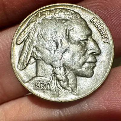 Near Uncirculated Buffalo Nickel 1930 U.S. (old antique coins)