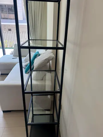 Black Metal Open Shelf Room Divider / Display Unit - Good Condition