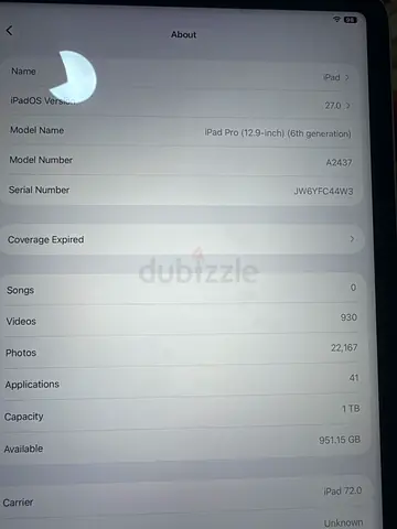 iPad Pro 12.9-inch (6th gen) 1TB - Good Working Condition