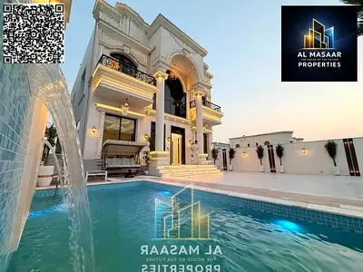 Own your dream villa in Al Muwaihat 2 with a classic design in one of the best locations in Ajman, close to all services, with a swimming pool, large
