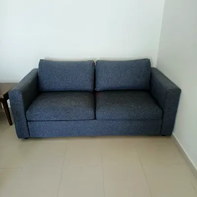 Dark Grey 2-Seater Fabric Sofa bed with mattress vimle