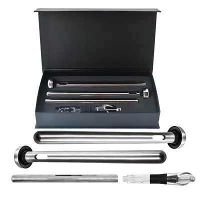 Wine Chiller Sticks Set of 3 with Aerator Pourer – Stainless Steel Gift Box (Brand New)
