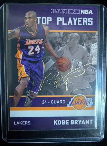 Kobe Bryant Panini NBA Top Players Signed Style Trading Card (Lakers #24) RARE