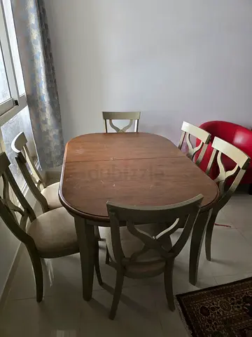 Wooden Dining Set with 6 Matching Chairs