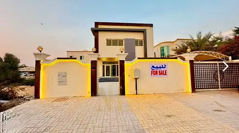 Villa for sale in Al Rawda 1 area, next to the mosque. Two floors and a roof. Area 5200 sq ft. Price includes electricity, water, and air conditioning