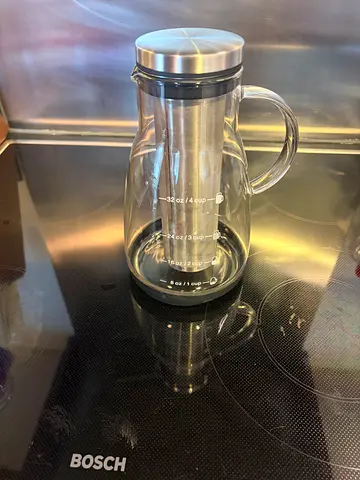 Glass French Press Coffee Maker with Stainless Steel Lid (Used)