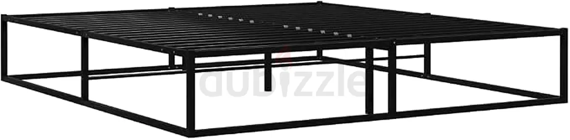 vidaXL Bed Frame without Mattress Black Metal 160x200 cm