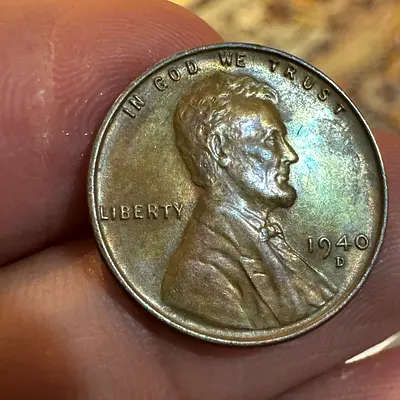 Gem BU 1940-D Lincoln Cent Beautiful Toning (old antique coins)