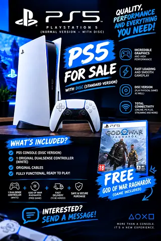 🔥 PS5 Disc Edition + Original Controller + FREE $%& of War Ragnarök! 🎮