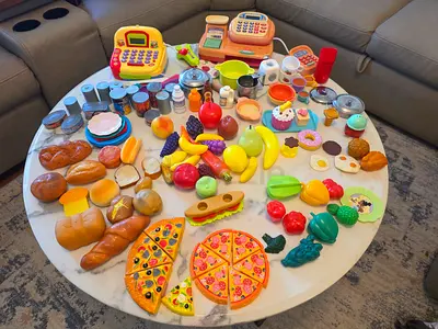 Large Pretend Play Food & Kitchen Set with Cash Registers