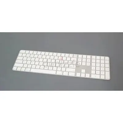 Slim White Wireless Keyboard with Numeric Keypad