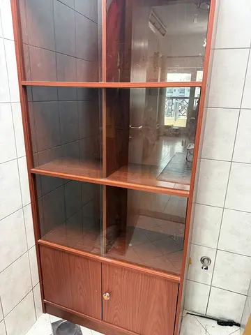 Wooden cabinet with sliding glass - Low Price