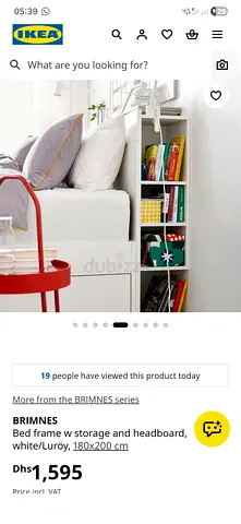 IKEA BRIMNES Bed Frame with Storage and Headboard
