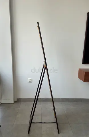 Full-Length Free-Standing Mirror with Dark Wood Frame (Good Condition)