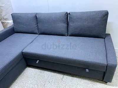 Grey Sofa with Under-Seat Storage
