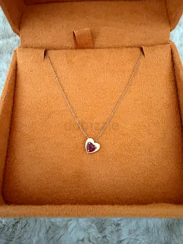 Gafla Hiam Origami Heart Ruby Necklace – 18K Rose Gold