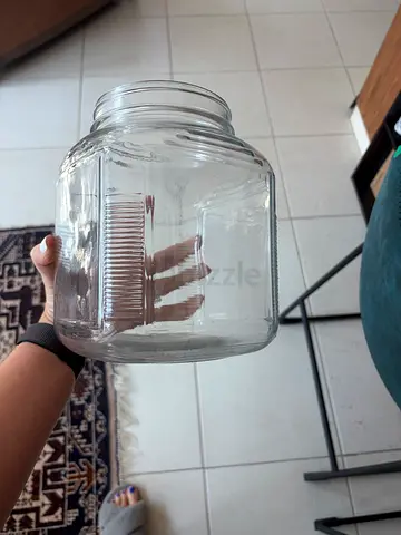 Large Clear Glass Storage Jar - Good Condition