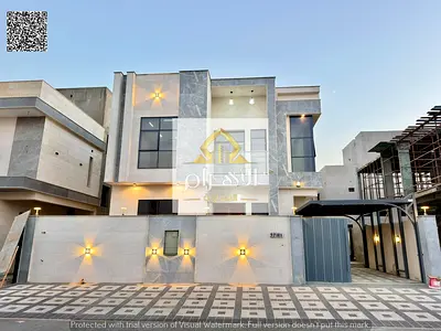 Super-deluxe residential/investment villa in Al Zahia, Ajman; features a marble façade. Freehold ownership available to all nationalities; includes el
