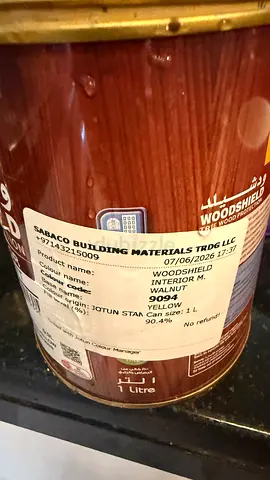 Woodshield Interior Walnut Wood Finish Paint 1L (used few times)