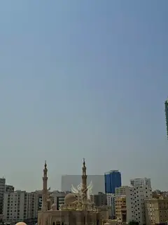 For rent in Al Musalla, 2 bedrooms and a hall with central AC and 2 bathrooms. Annual rent AED 36,00