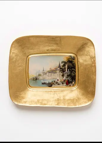 Golden Home Decor Plate