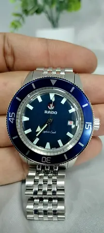 Rado Captain Cook automatic men's watch - blue dial, stainless steel