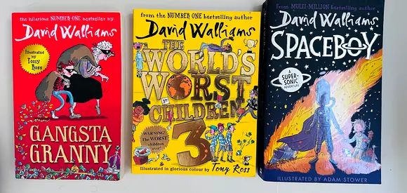Set of 3 David Walliams Children's Books - Gangsta Granny, World's Worst Children, Spaceboy