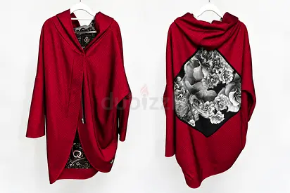 Red coat - size S-XL ,private designer collection , handmade , only one piece available