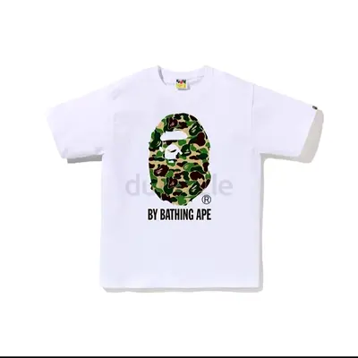 White BAPE Logo Camo Tee - all sizes available (By Bathing Ape)