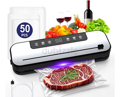 Portable Vacuum Sealer Machine with 50 Bags - Food Saver for Meat & Vegetables