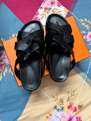 Used Hermes Men’s Black kazimir Sandals - 43 size